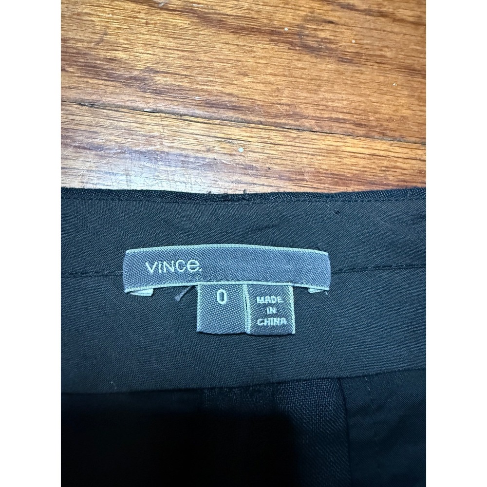 Vince Black 100% Linen Jogger Pants Women's Size 0 Tapered Elastic Cuff Casual - Picture 4 of 7